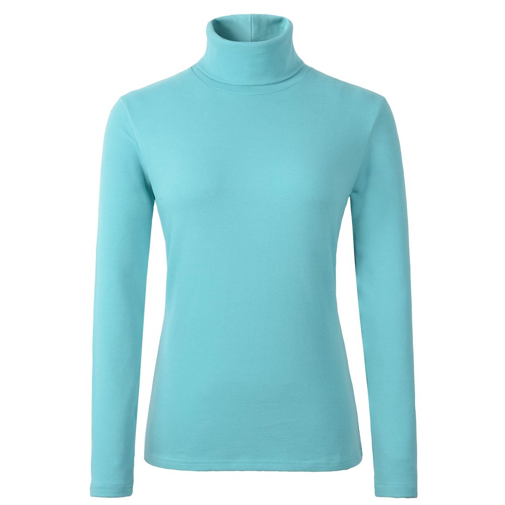 HieasyFit Women's Cotton Basic Thermal Turtleneck Pullover Top Turquoise XL