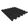 Playsafer Genaflex Lock Heavy Duty Interlocking Rubber Gym Tiles, Super Durable Laminated Protective Exercise Home Gym Flooring Mats - 8mm Thick X 20" X 20" (1 - Edge Tile, Black/Tan) view 1