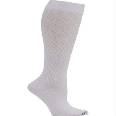 Cherokee Women's Compression Socks, 10-15 mmHg, Knee High, 4-Pair Pack, Soft Fit, Regular & Wide Calf - TRUESUPPORT, Plus, Bleach