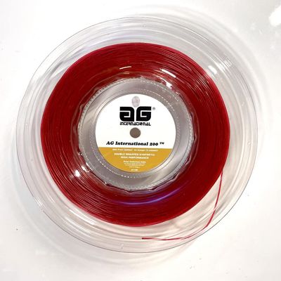 AG International 200 Double Wrapped Synthetic Reel (Red, Black, White) 16 Gauge 660' Nylon Tennis Racket String