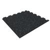 Playsafer Genaflex Lock 8mm Rubber Gym Tiles, Super Durable Laminated Interlocking Protective Exercise Flooring (20" X 20") (1 - Corner Tile, Black/Light Blue) view 1