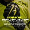 Storelli Gladiator Elite 3.0 Goalkeeper Gloves, Breathable High-Impact Hand Protection with 5 Removable Finger Spines, Premium Hand Grip for Soccer Goalies, 1 Pair, Black & Yellow, Size 8 view 4
