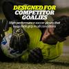 Storelli Gladiator Pro 3.0 Goalkeeper Gloves, Breathable High-Impact Hand Protection with 5 Removable Finger Spines, Premium Hand Grip for Soccer Goalies, 1 Pair, Black & Yellow, Size 9 view 2