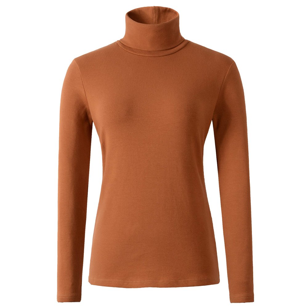 HieasyFit Women's Cotton Turtleneck Top Basic Layering Thermal Underwear Caramel XXL