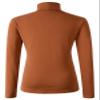 HieasyFit Women's Cotton Turtleneck Top Basic Layering Thermal Underwear Caramel XXL view 3