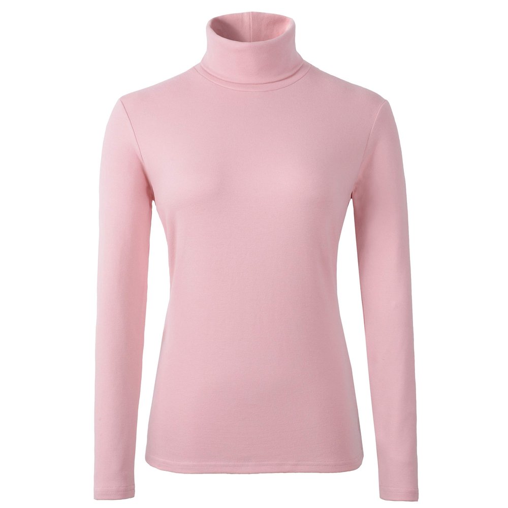 HieasyFit Women's Cotton Basic Thermal Turtleneck Pullover Top Dusty Pink XL