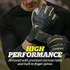 Storelli Silencer Threat Goalkeeper Gloves, High-Impact Hand Protection with 5 Removable Finger Spines, German Quartz Latex with Foam Padding, Breathable Yet Skin-Tight Fabric, 1 Pair, Size 10 view 2