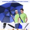 Baraida Golf Umbrella Large 62/68/72 Inch, Extra Large Oversize Double Canopy Vented Windproof Waterproof Umbrella, Automatic Open Golf Umbrella for Men and Women and Family.(62 Inch,Royal/Navy Blue) view 2