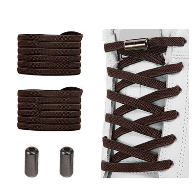 Alegrianan No Tie Shoelaces, Elastic Shoelaces for Adults/KidsElastic No Tie Shoe Laces Dark Brown