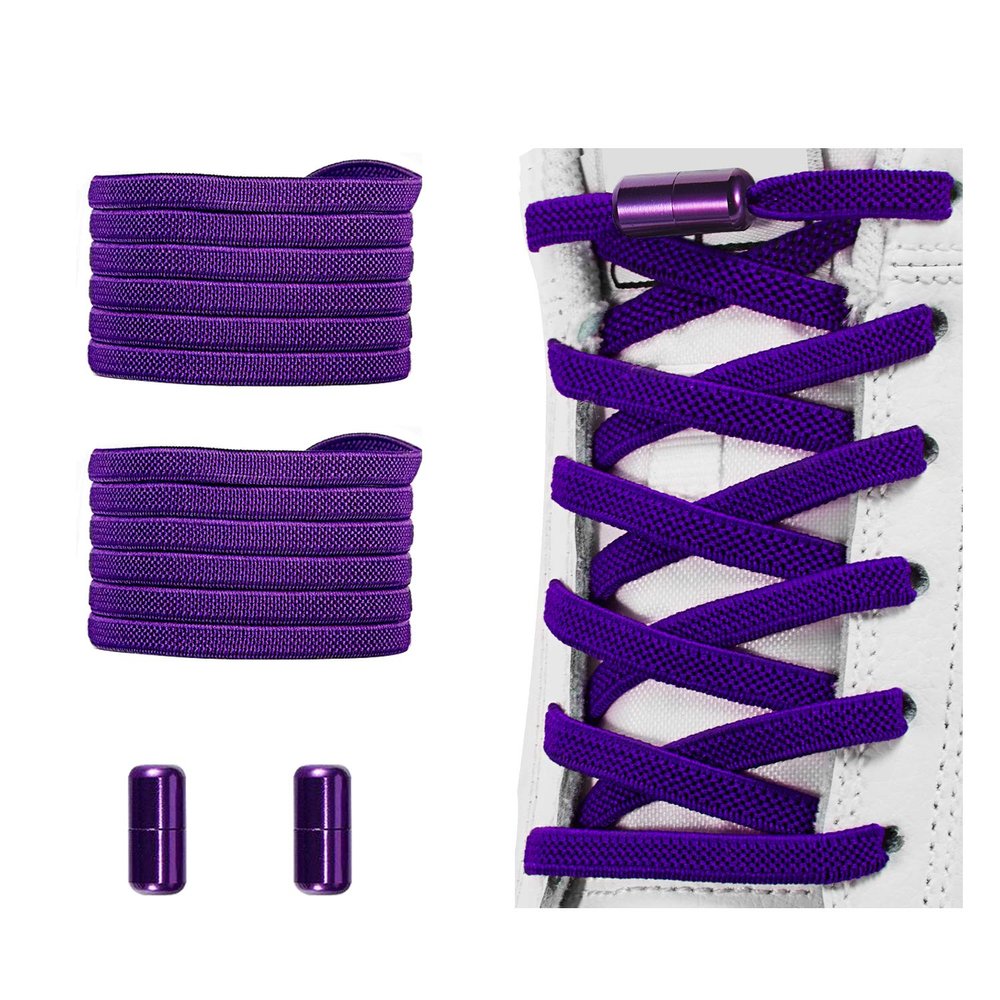Alegrianan No Tie Shoelaces, Elastic Shoelaces for Adults/KidsElastic No Tie Shoe Laces Purple