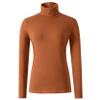 HieasyFit Women's Cotton Turtleneck Top Basic Layering Thermal Underwear Caramel S view 1
