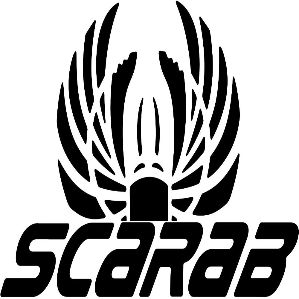 Imagnt Studio Set of 2 Boat Hull Vinyl Decals for Scarab Boat Restoration Stickers, Size 17 x 36, All Black Color