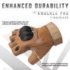 Glove Station- Fingerless Knuckle Tactical Gloves for Men - Motorcycle Gloves for Tactical Shooting, Airsoft, Hunting, Police Work and Hiking - Tan/X-Large view 2