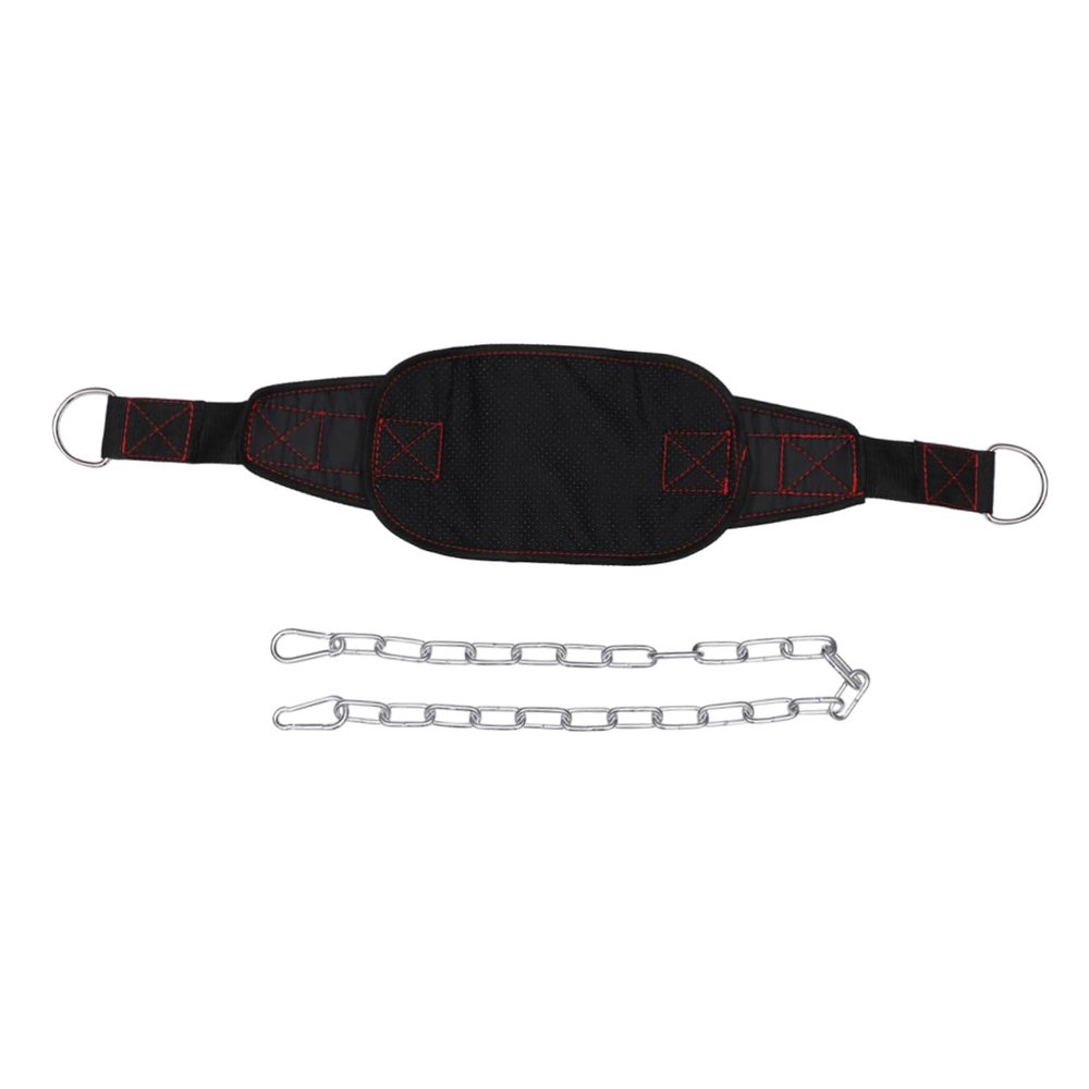 BESPORTBLE Weightlifting Waist Belt with Chain Sports Training Equipment for Men Women Buckle for Dips Chin Ups Strengthen Shoulders Chest Back