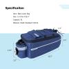 RAYMACE Bike Trunk Cooler Bag With Tail Light,Bicycle Rear Rack Bag Insulated Storage 8L,Pannier Bag (Navy) view 2