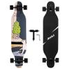 Junli 41 Inch Freeride Skateboard Longboard - Complete Skateboard Cruiser for Cruising, Carving, Free-Style and Downhill Floral view 1
