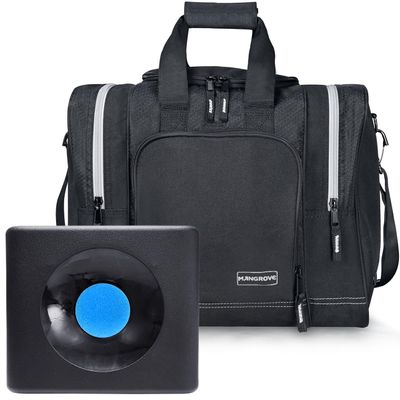 Mangrove Bowling Ball Bag for Single Ball, 2025 Bowling Bag with Plastic Ball Holder, Bowling Tote Fits Bowling Shoes Up to Mens Size 14 and Accessories (Black)