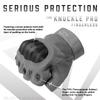 Glove Station- Fingerless Knuckle Tactical Gloves for Men - Motorcycle Gloves for Tactical Shooting, Airsoft, Hunting, Police Work and Hiking - Gray/Medium view 4