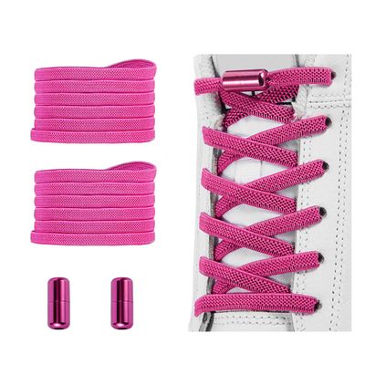 Alegrianan No Tie Shoelaces, Elastic Shoelaces for Adults/KidsElastic No Tie Shoe Laces Neon Pink
