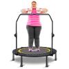 CLORIS 40in Folding Trampoline Rebounder Fitness Trampoline with Adjustable Foam Handle, with safty Padded Cover Best Gift (40in-Black) view 1