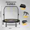 CLORIS 40in Folding Trampoline Rebounder Fitness Trampoline with Adjustable Foam Handle, with safty Padded Cover Best Gift (40in-Black) view 4