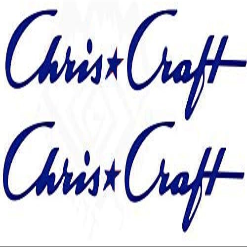 Imagnt Studio Marine Graphics Set of 2 Boat Hull Vinyl Decals for Chris Craft Boat Restoration Stickers, Size 42 inches, All Blue Color