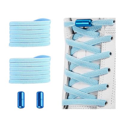 Alegrianan No Tie Shoelaces, Elastic Shoelaces for Adults/KidsElastic No Tie Shoe Laces Baby Blue