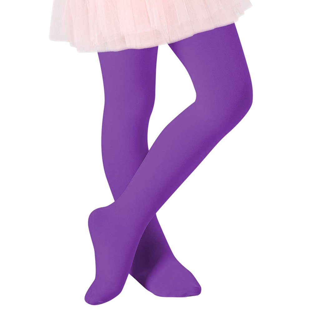 Century Star Girls Ballet Tights Toddler-Super Soft Footed Dance Tights for Kids 1 Pack Purple 9-14 Years