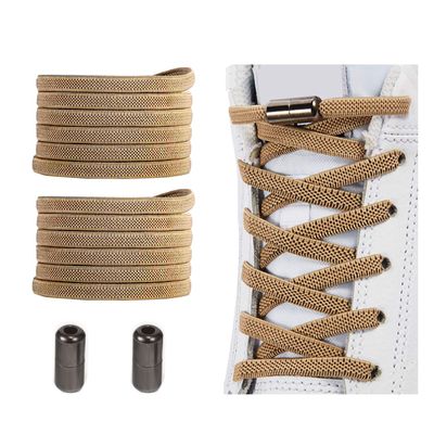Alegrianan No Tie Shoelaces, Elastic Shoelaces for Adults/KidsElastic No Tie Shoe Laces Coyote Brown
