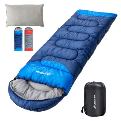 BISINNA Sleeping Bag with Pillow - 4 Season Backpacking Sleeping Bag Lightweight Waterproof Warm and Washable for Adults, Kids, Women, Men's Outdoors Camping, Hiking, Mountaineering(Right Zipper)