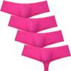 OROCOJUCO 4PCS Men's Brazilain Bikini Brief Underwear Exotic Booty Short Half Cover Back Boxers Pink XL view 1