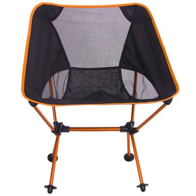 Camping Accessory Outdoor Portable Folding Camping Chair Light Fishing Beach Chair Aviation Aluminum Alloy Backrest Recliner (Color : Orange)
