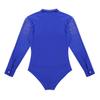 LiiYii Men's Ballroom Dance Leotard Long Sleeve Rhinestones Shirts Tops Latin Tango Rumba Jumpsuit Royal&Blue XX-Large view 4