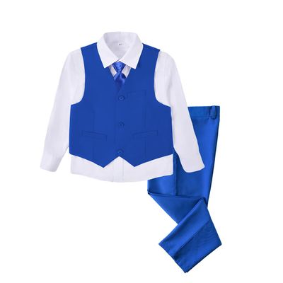 SaiLiiny Kids Suits for Boys Wedding Dresswear Toddler Suit Pants Sets for Boy Size 4T Royal Blue