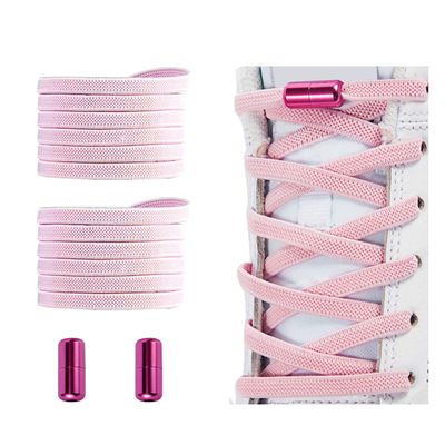 Alegrianan No Tie Shoelaces, Elastic Shoelaces for Adults/KidsElastic No Tie Shoe Laces Pink
