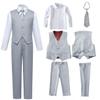 SaiLiiny Kids Suits for Boys Wedding Dresswear Toddler Suit Vest and Pants Sets for Boy Size 6 Gray view 3