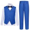 SaiLiiny Boys Suits 4 Pieces Blue Suits Slim Fit Outfits Vest Sets Formal Dresswear for Boy Suit Size 5 view 2