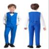 SaiLiiny Boys Suits 4 Pieces Blue Suits Slim Fit Outfits Vest Sets Formal Dresswear for Boy Suit Size 5 view 4