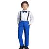 SaiLiiny Boys Royal Blue 4 Pieces Suit with Suspender Kids Formal Wedding Tuxedo Suits for Toddler Boys Size 4 view 1