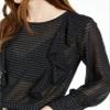 bar III Womens Ruffled Long Sleeve Top Black S view 3