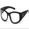 7eye by Panoptx Kristin | Wind Blocking Sunglasses - Glossy Black, Clear Lenses view 1