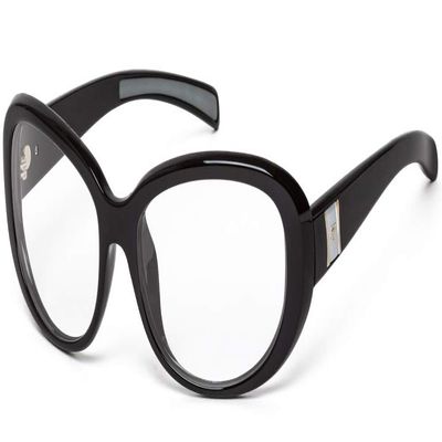7eye by Panoptx Lindsay | Wind Blocking Sunglasses - Glossy Black, Clear Lenses