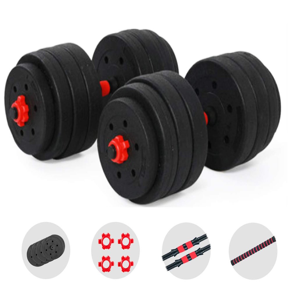 Click2Go Dumbbell Barbell Set (88LB/66LB), Adjustable Weight with Connecting Rod 2 in 1 Home Body Workout Exercise Equipment for Men and Woman (88)