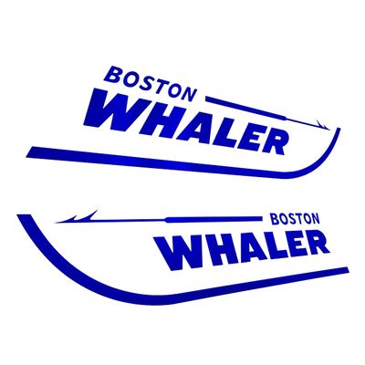 Imagnt Studio Set of 2 Boston Whaler Decals for Boat Hull, Marine Grade Restoration Sticker kit (King Blue, 30 inches)