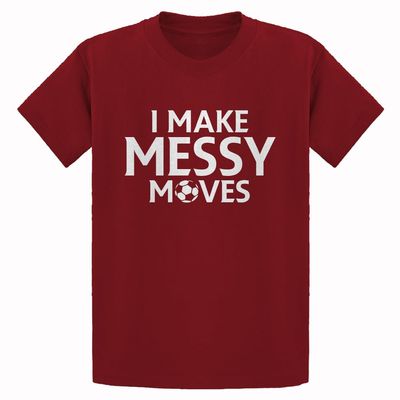 I Make Messy Moves Medium Red Youth T-Shirt