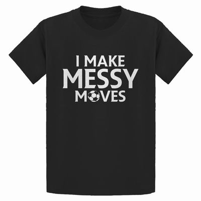 I Make Messy Moves Medium Black Youth T-Shirt