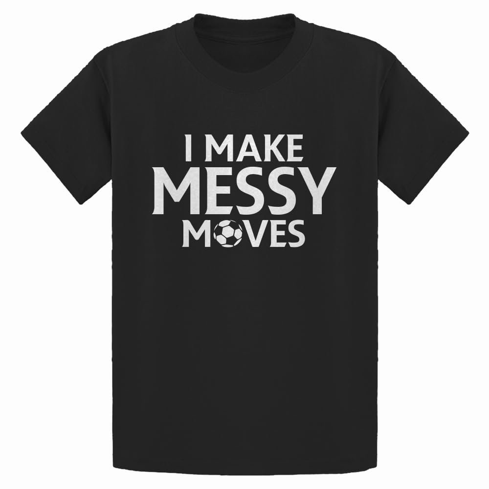 I Make Messy Moves Medium Black Youth T-Shirt