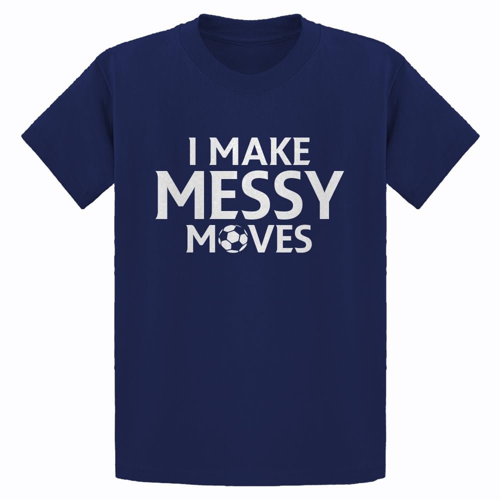 I Make Messy Moves Large Navy Blue Youth T-Shirt