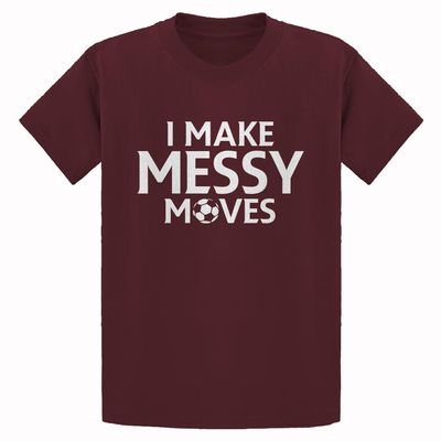 I Make Messy Moves Medium Maroon Youth T-Shirt