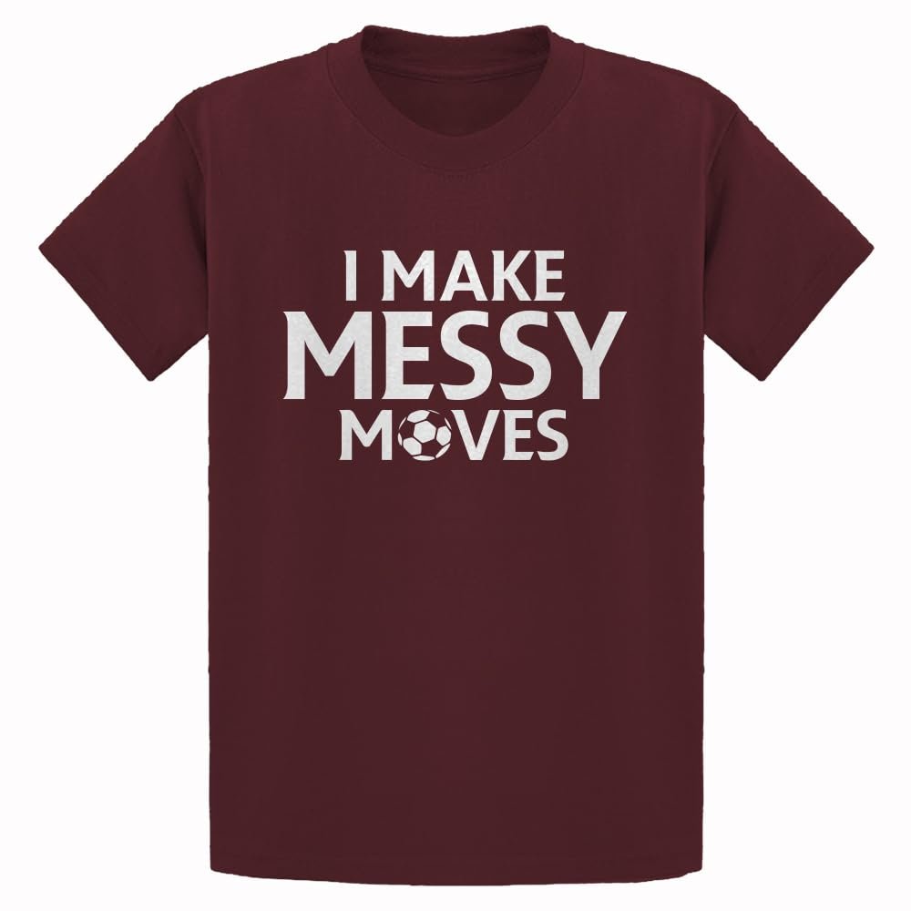 I Make Messy Moves Medium Maroon Youth T-Shirt